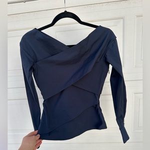 Theory Off the Shoulder Wrap Top